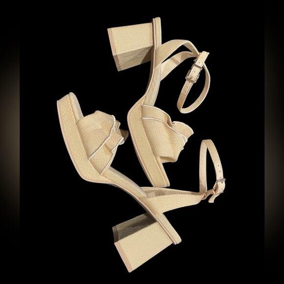 Dolce Vita Elegant Beige Block Heel Sandals NWT size 8 - Picture 4 of 6